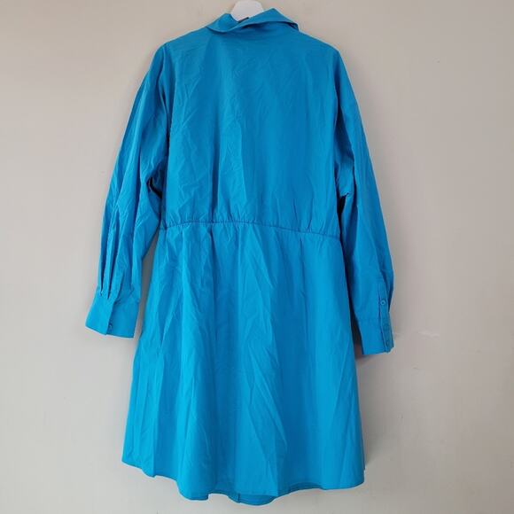 Eloquii Poplin Twofer Shirtdress Horizon Blue 24 - Picture 9 of 10